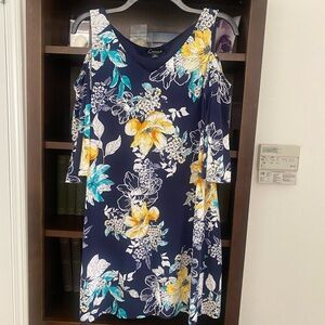 Vibrant Floral Cold Shoulder Dress